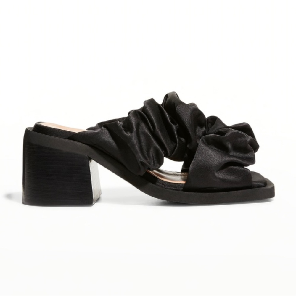 🌟GANNÌ Recycled Ruched Crisscross Block-Heel Sandals🌟